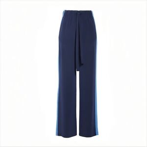 Diane von Furstenberg Silk Side-Stripe Pants, Navy/Blue, Large, NWOT